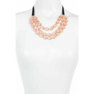 NWT BaubleBar Anthropologie Stassi Pink 3-Strand Necklace Faceted Stones 19.5" L